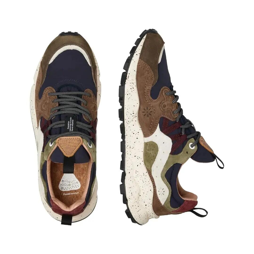 Zapatillas Flower Mountain Multicolor Yamano 3 Man Suede Nylon Brown Navy Cómod 3/5