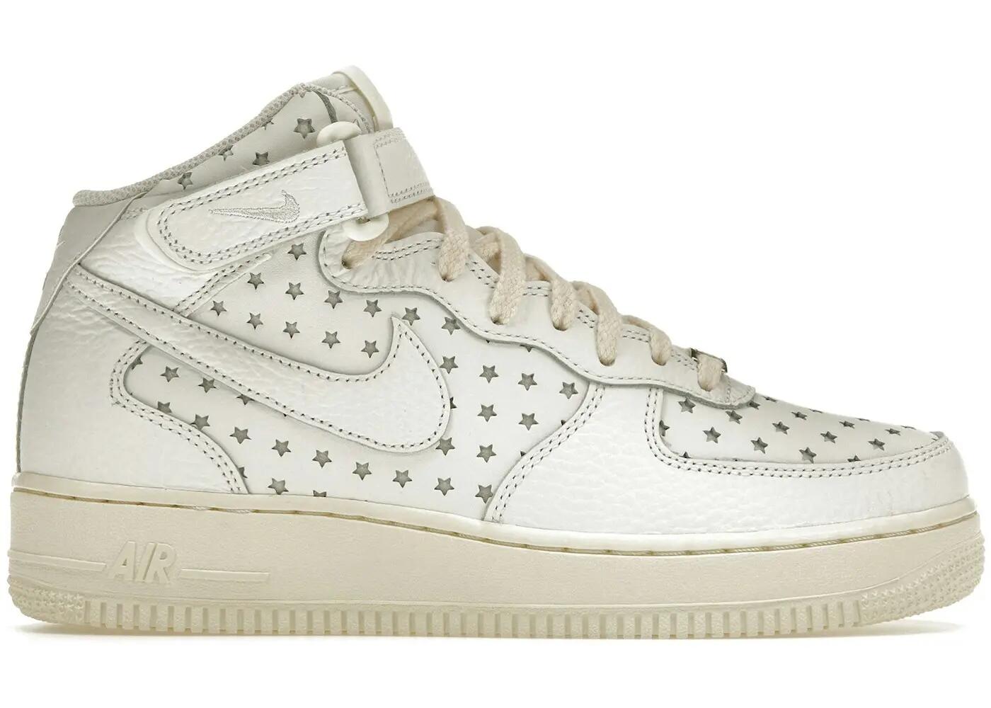 Scarpe - walking - donna - midcut, stelle-perforate - bianco 2/3