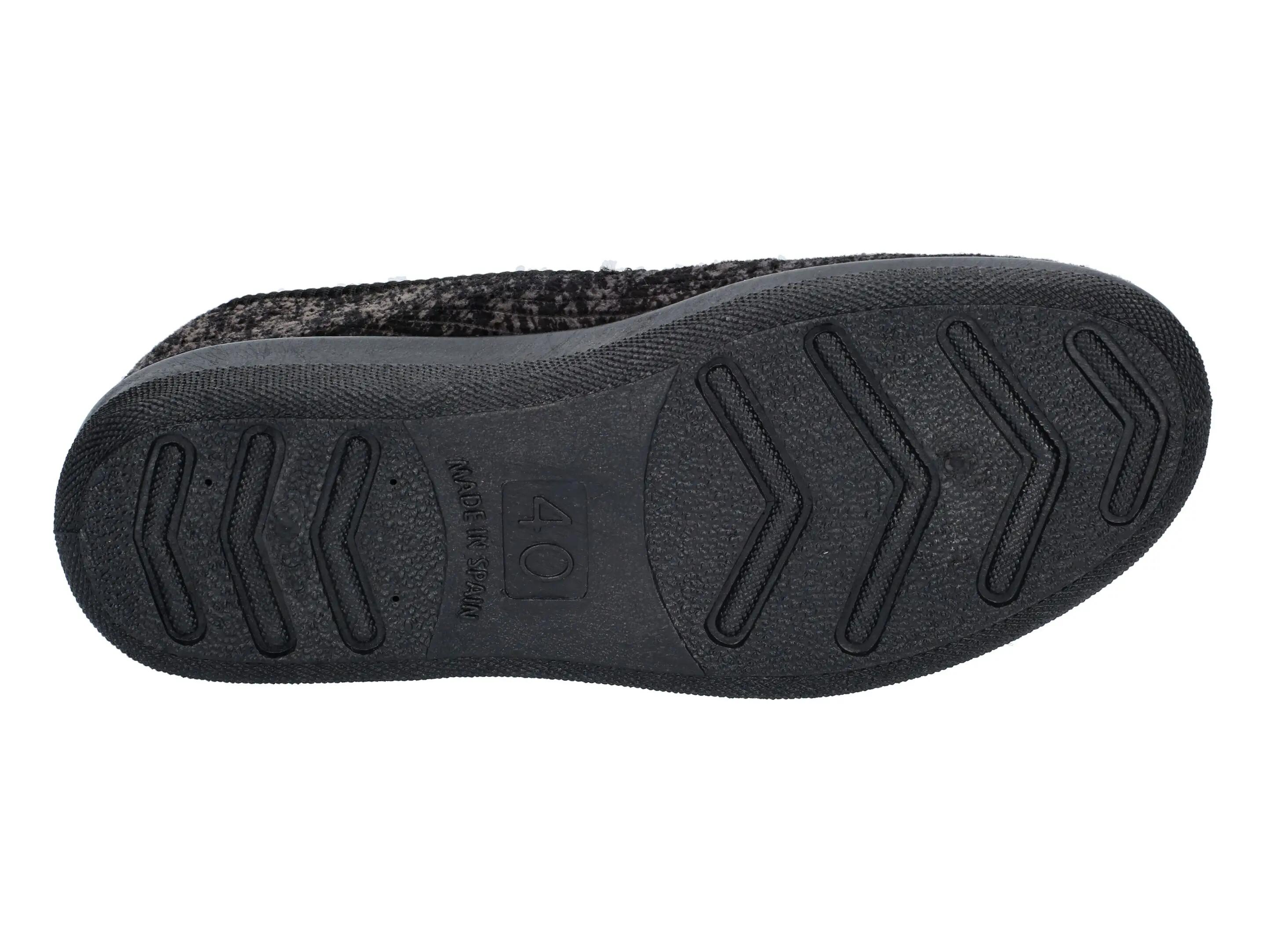 pantofola - casa - uomo - corduroy, fodera calda - Bruno - nero 6/6