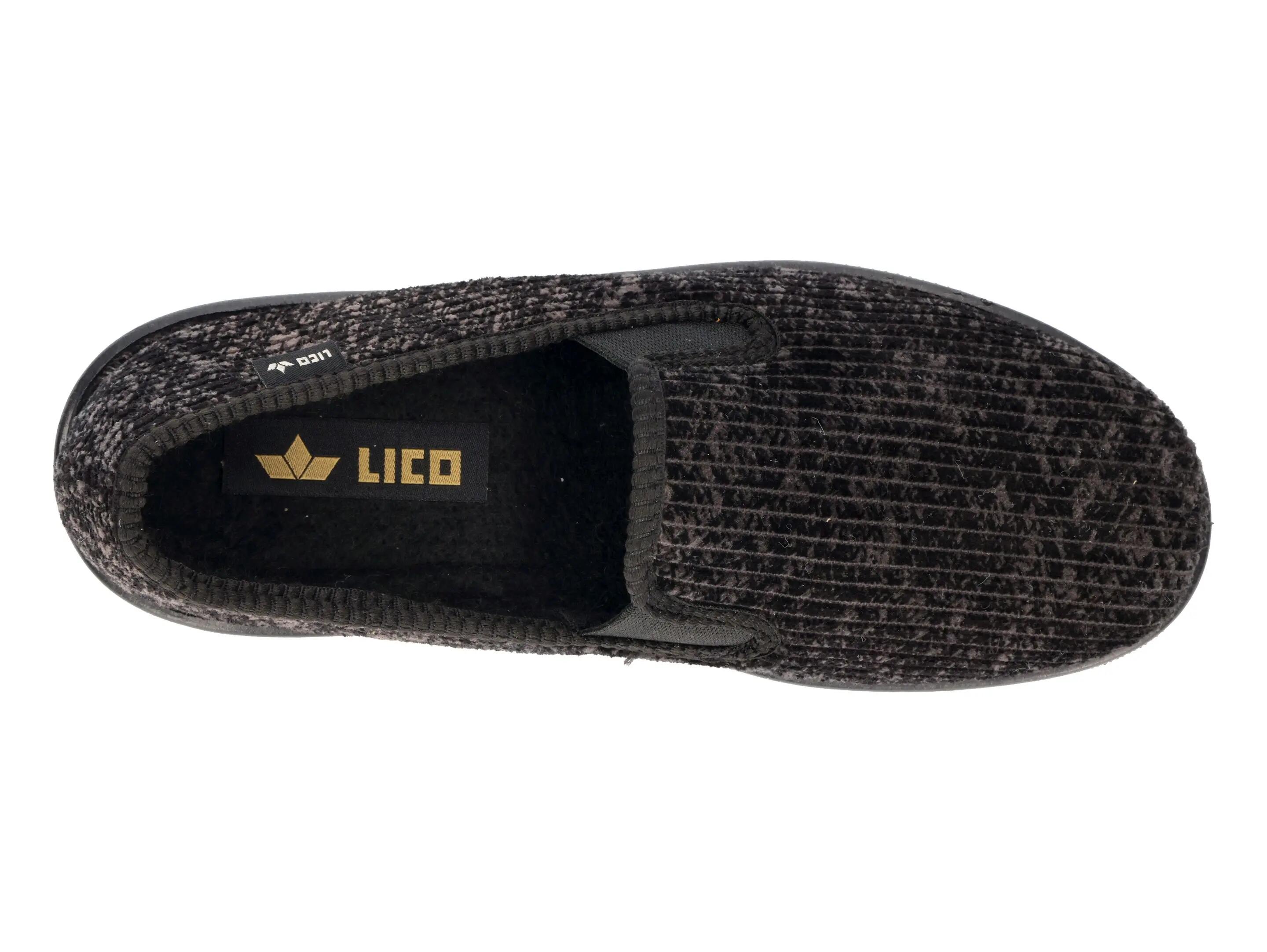 pantofola - casa - uomo - corduroy, fodera calda - Bruno - nero 5/6
