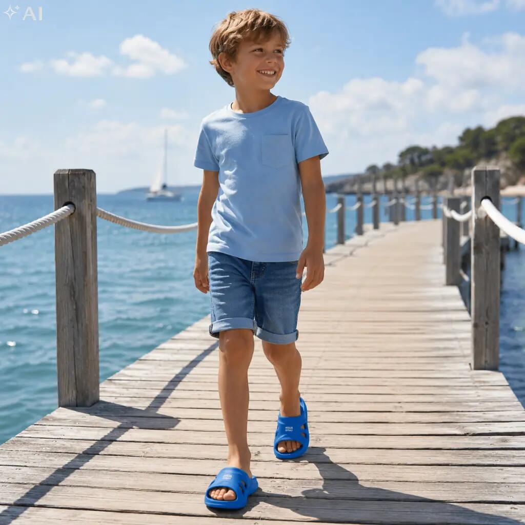 Klapki na basen dziecięce antypoślizgowe Aqua-Sport Malibu Junior 4/7