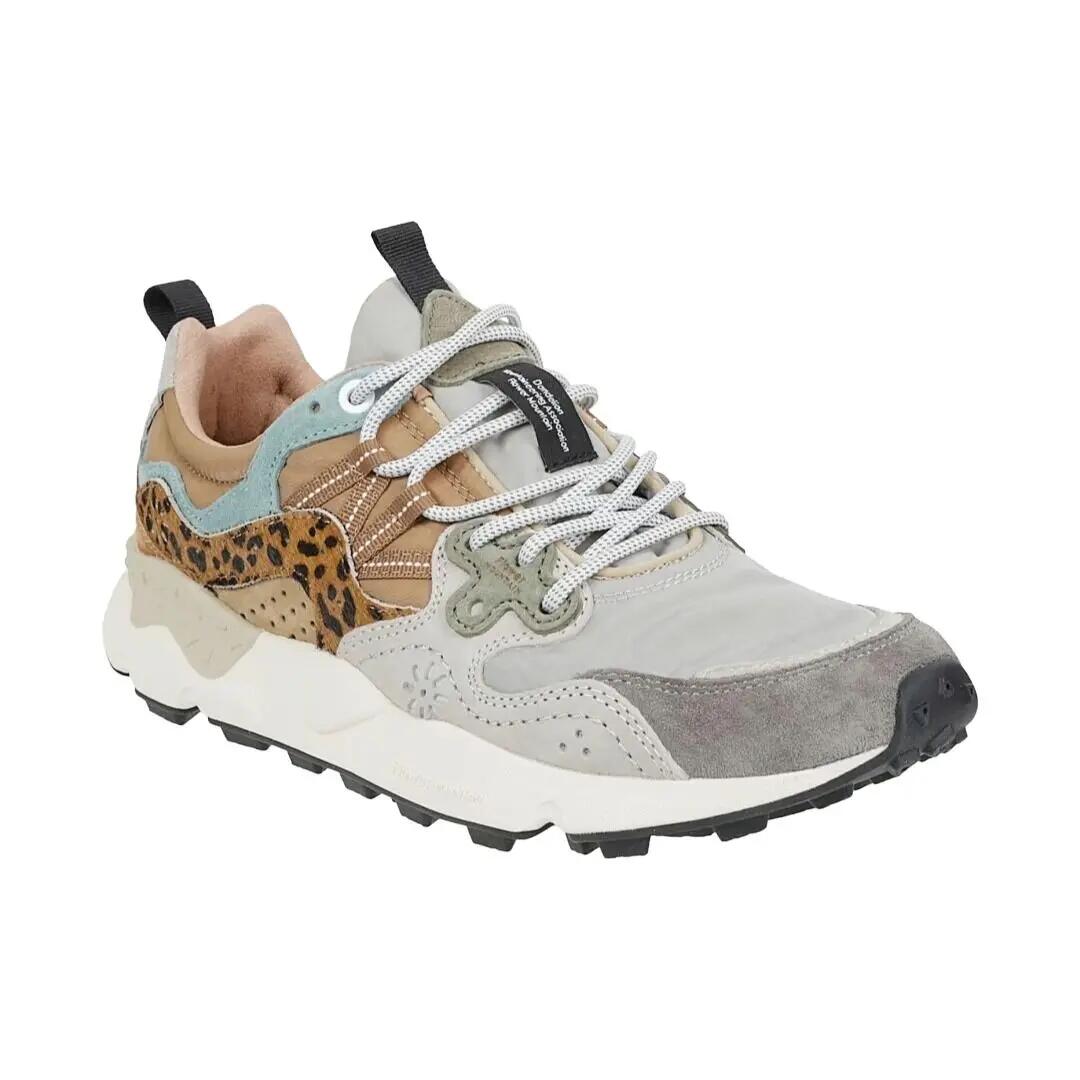 Zapatillas Flower Mountain Multicolor Uni Suede Pony Hair Nylon Taupe Beige Coo 2/4
