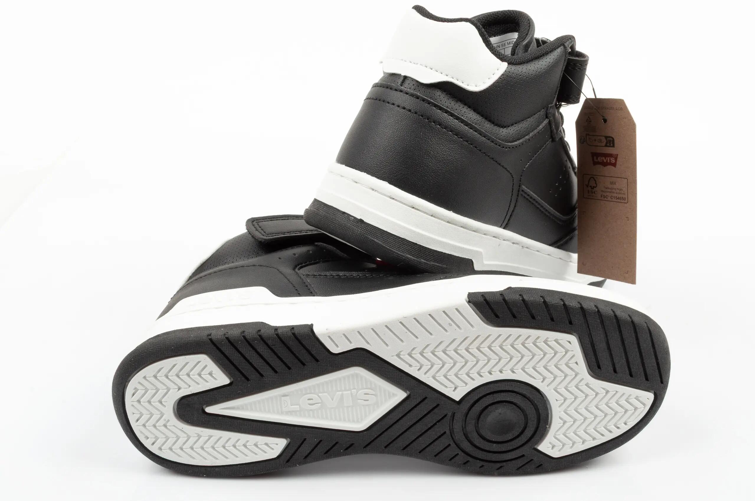 Buty sportowe dziecięce Levi's John SE czarne na rzep za kostkę 8/9