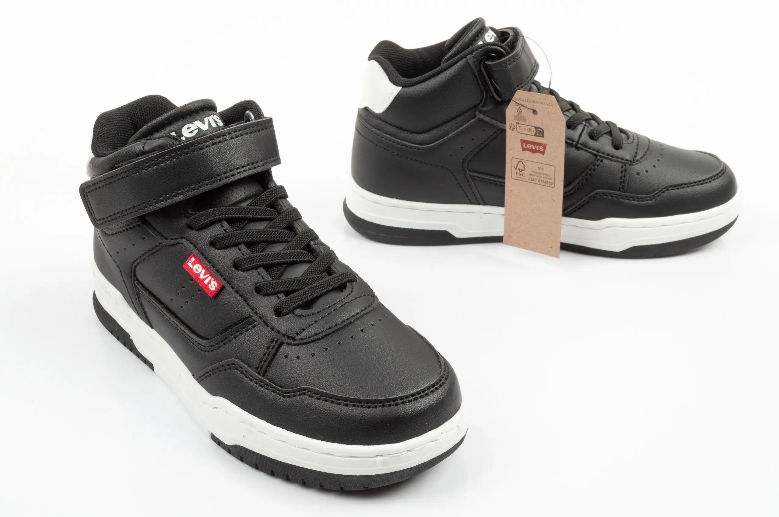 Buty sportowe dziecięce Levi's John SE czarne na rzep za kostkę 7/9