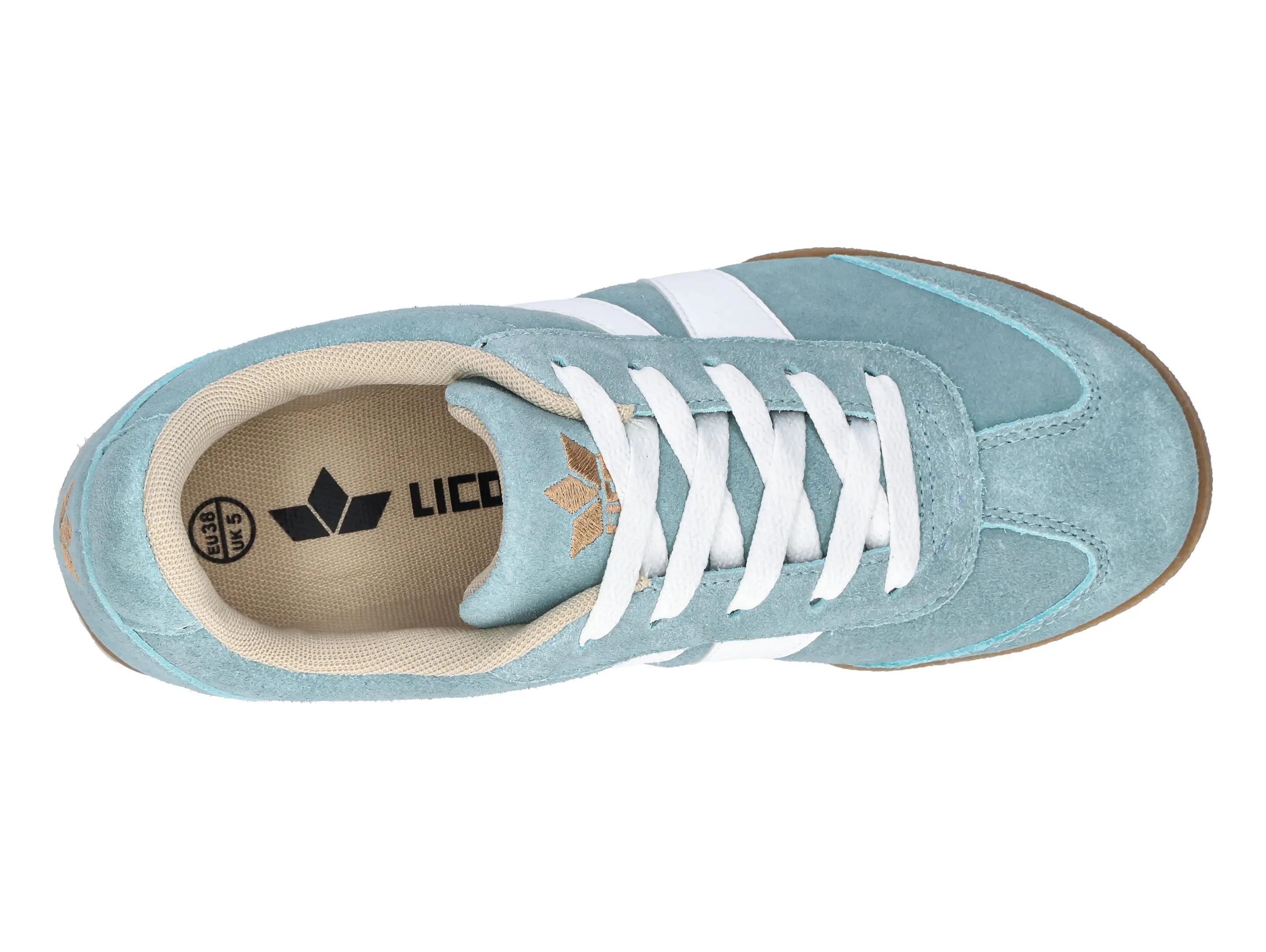 Chaussures - loisirs - femmes - cuir velours, doublure douce - bleu 5/6