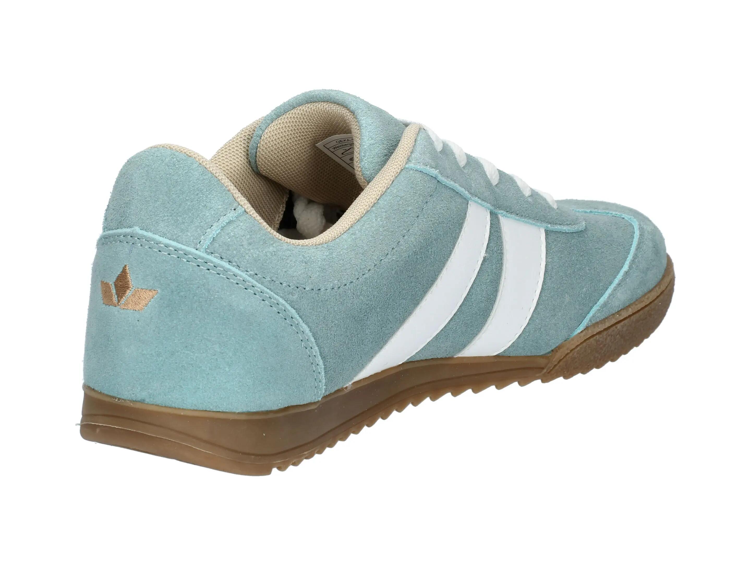 Chaussures - loisirs - femmes - cuir velours, doublure douce - bleu 4/6