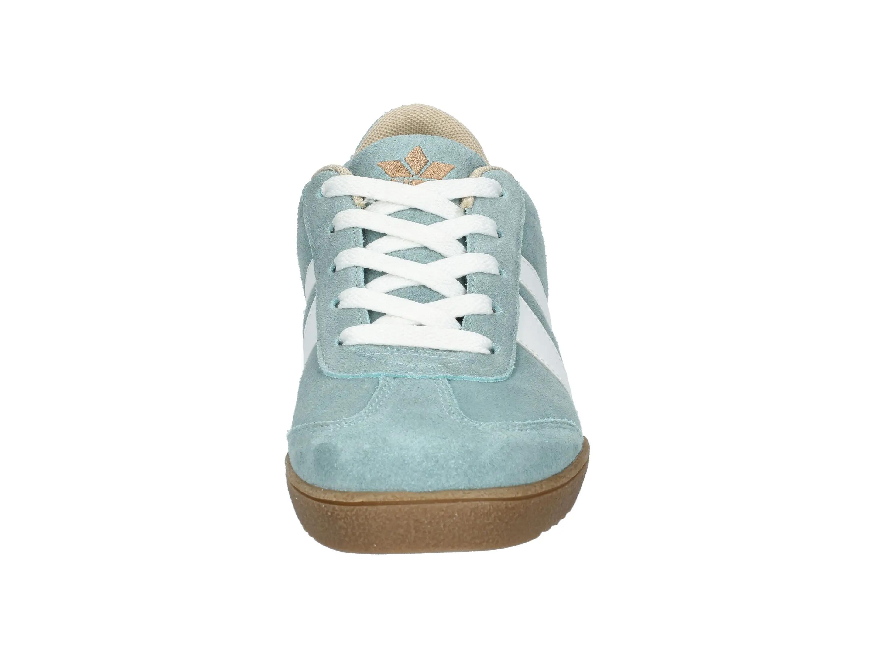Chaussures - loisirs - femmes - cuir velours, doublure douce - bleu 3/6