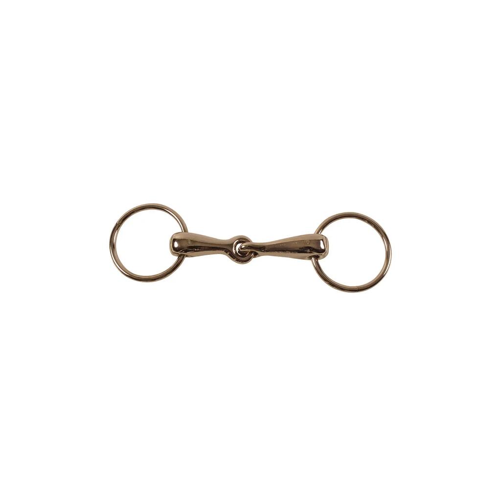 Pony snaffle bit with hollow iron rings
