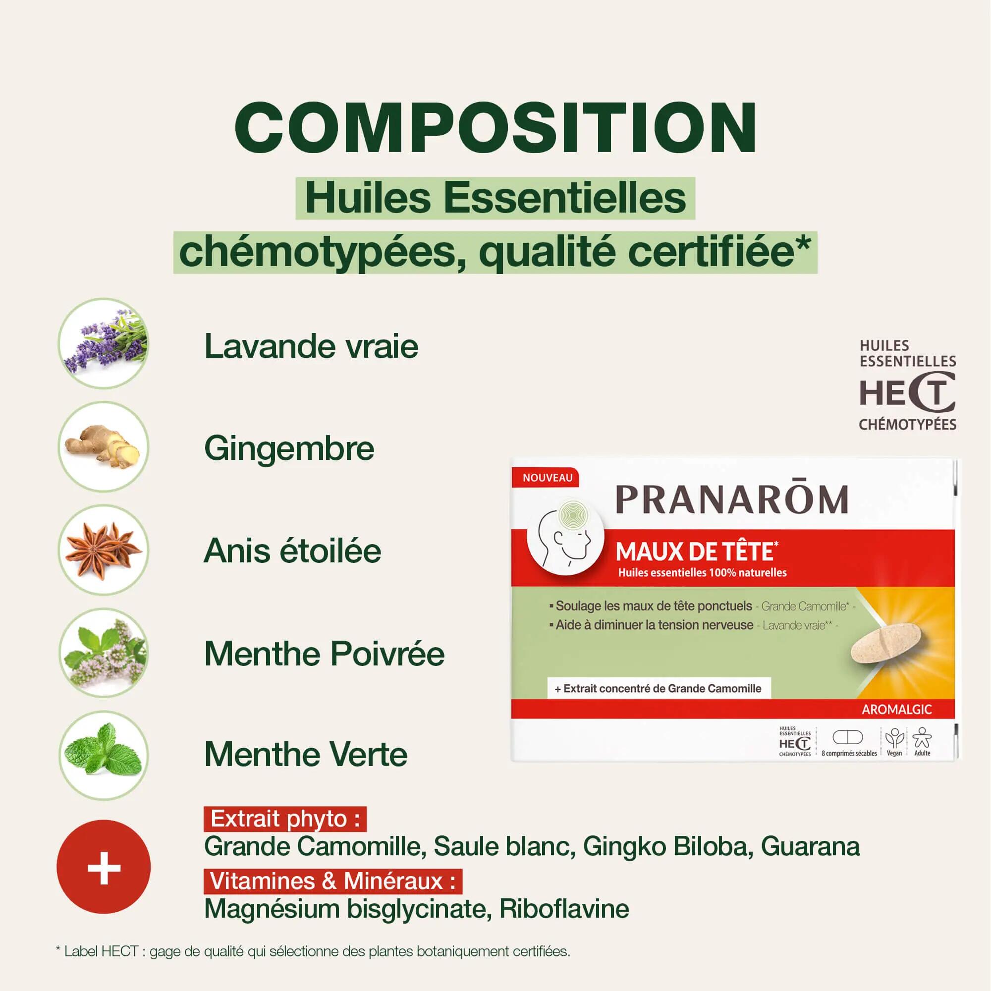 Comprimés maux de tête - grande camomille - 8 comprimés 3/5