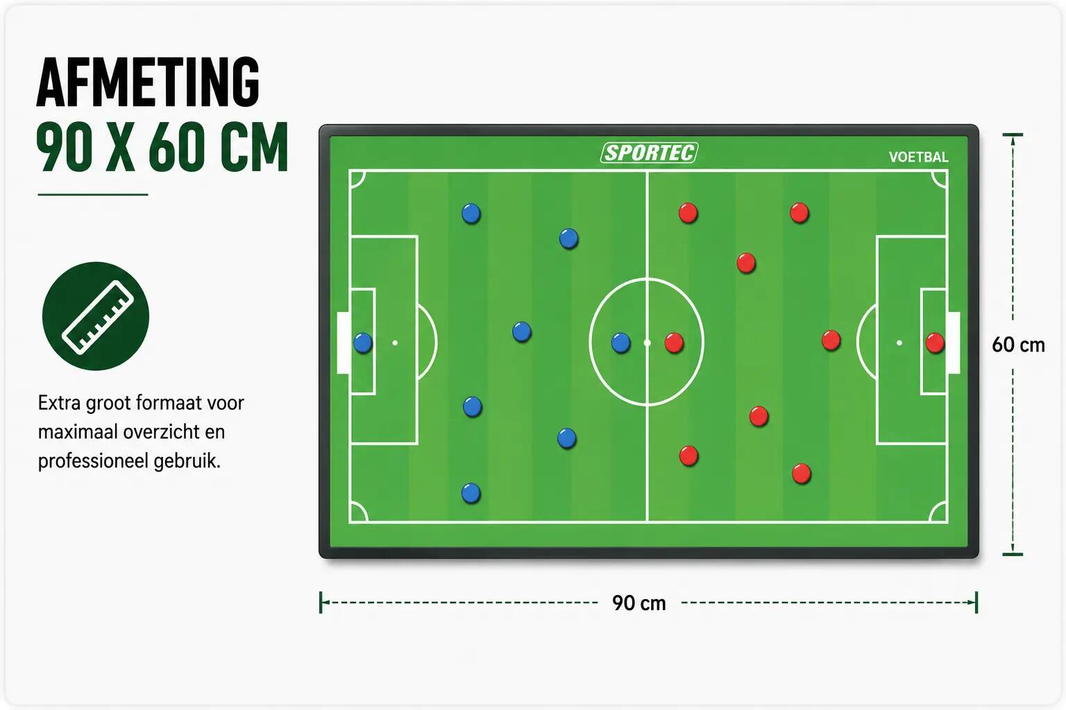 Sportec Magnetisch voetbalcoachbord - 90 x 60 cm 4/4