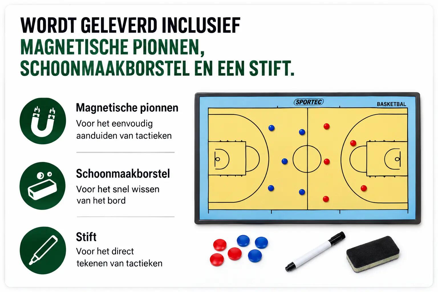 Sportec Magnetisch voetbalcoachbord - 60 x 45 cm 3/4