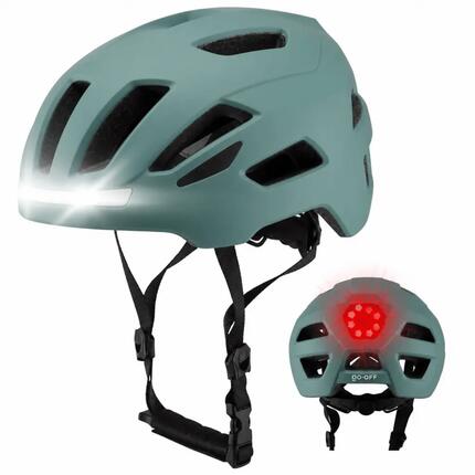 GO-OFF RIDER zwart - voor- en achterlicht - automatisch vizier - L