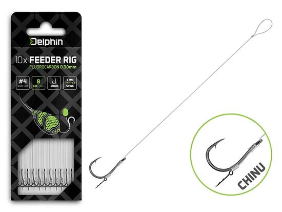 Bas de ligne Feeder Fluoro Sting | 12cm/0,26mm/Chinu #6