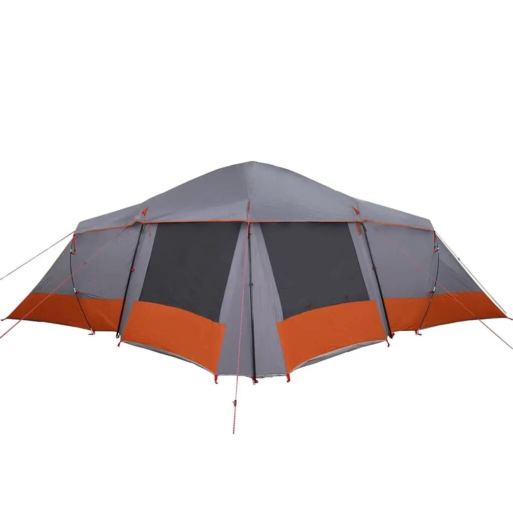 Familietent - camping - waterdicht polyester - grijs/oranje 7/8