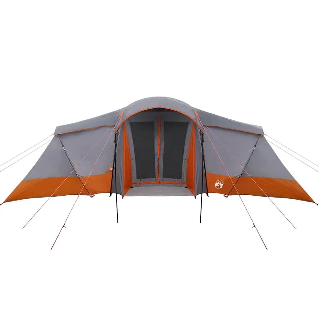 Familietent - camping - waterdicht polyester - grijs/oranje 5/8
