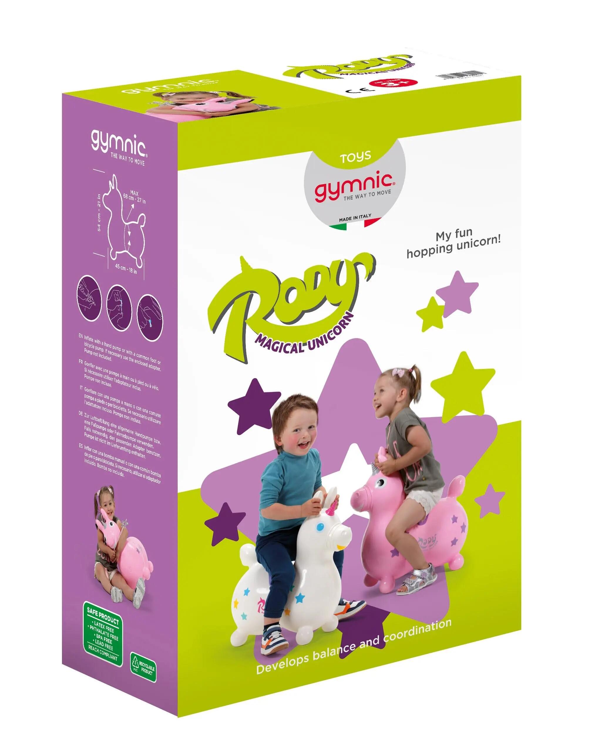 Gymnic Rody Magical Unicorn Unicorno gonfiabile cavalcabile grigio argento 5/7