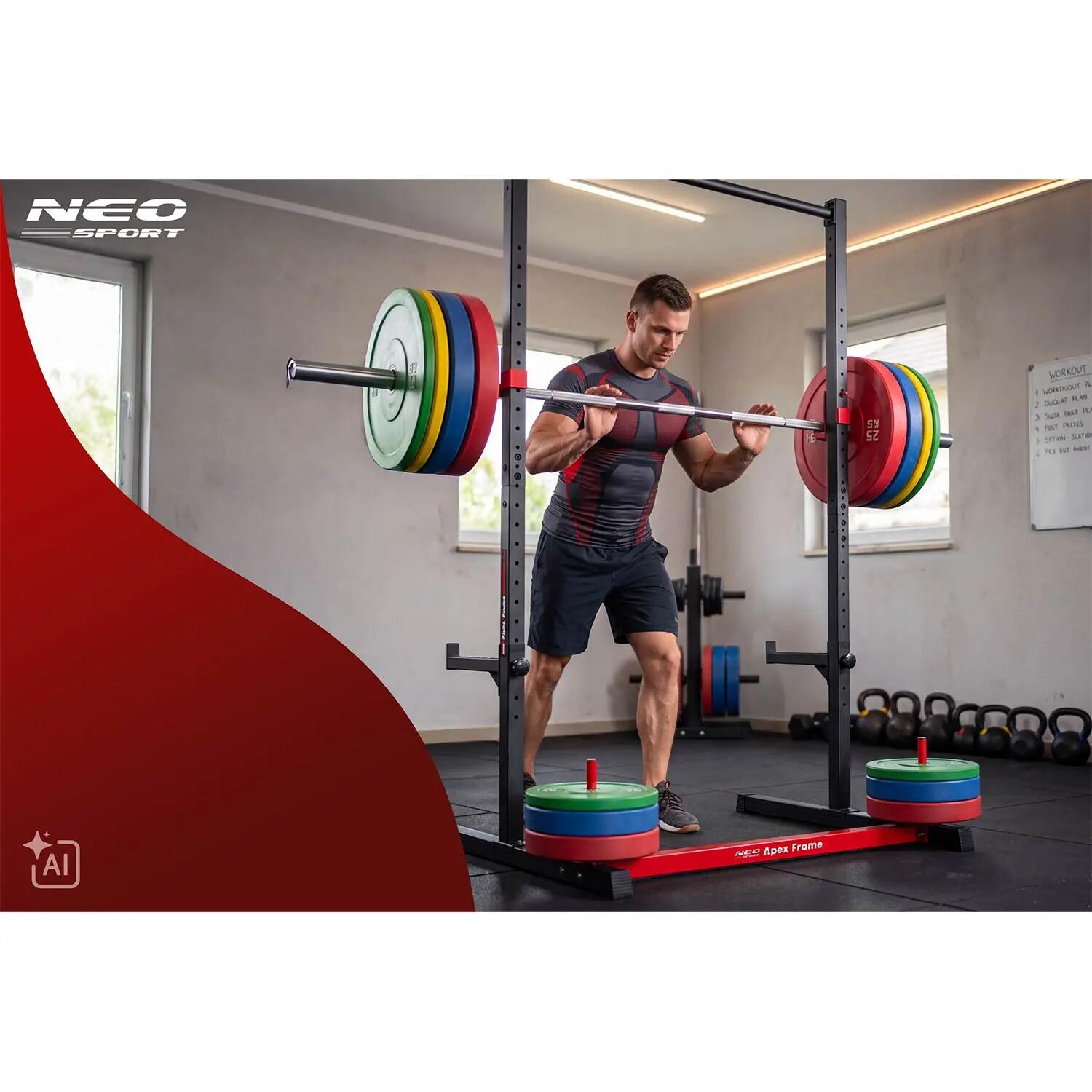 Drążek do podciągania Neo-sport Apex Frame stacjonarny stojak na sztangę 5/15