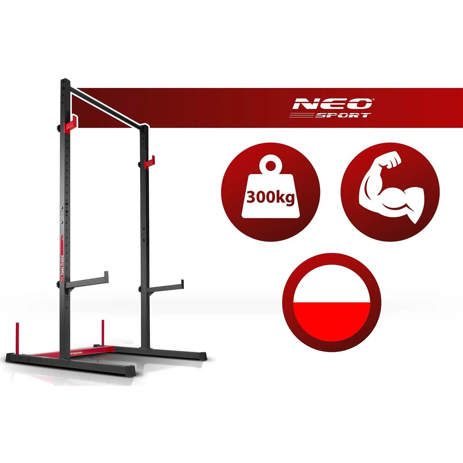 Drążek do podciągania Neo-sport Apex Frame stacjonarny stojak na sztangę 3/15