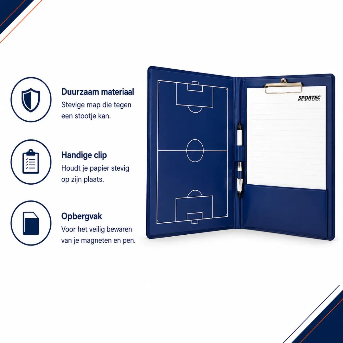 Sportec Magnetische coachmap met clip - Voetbal 4/4