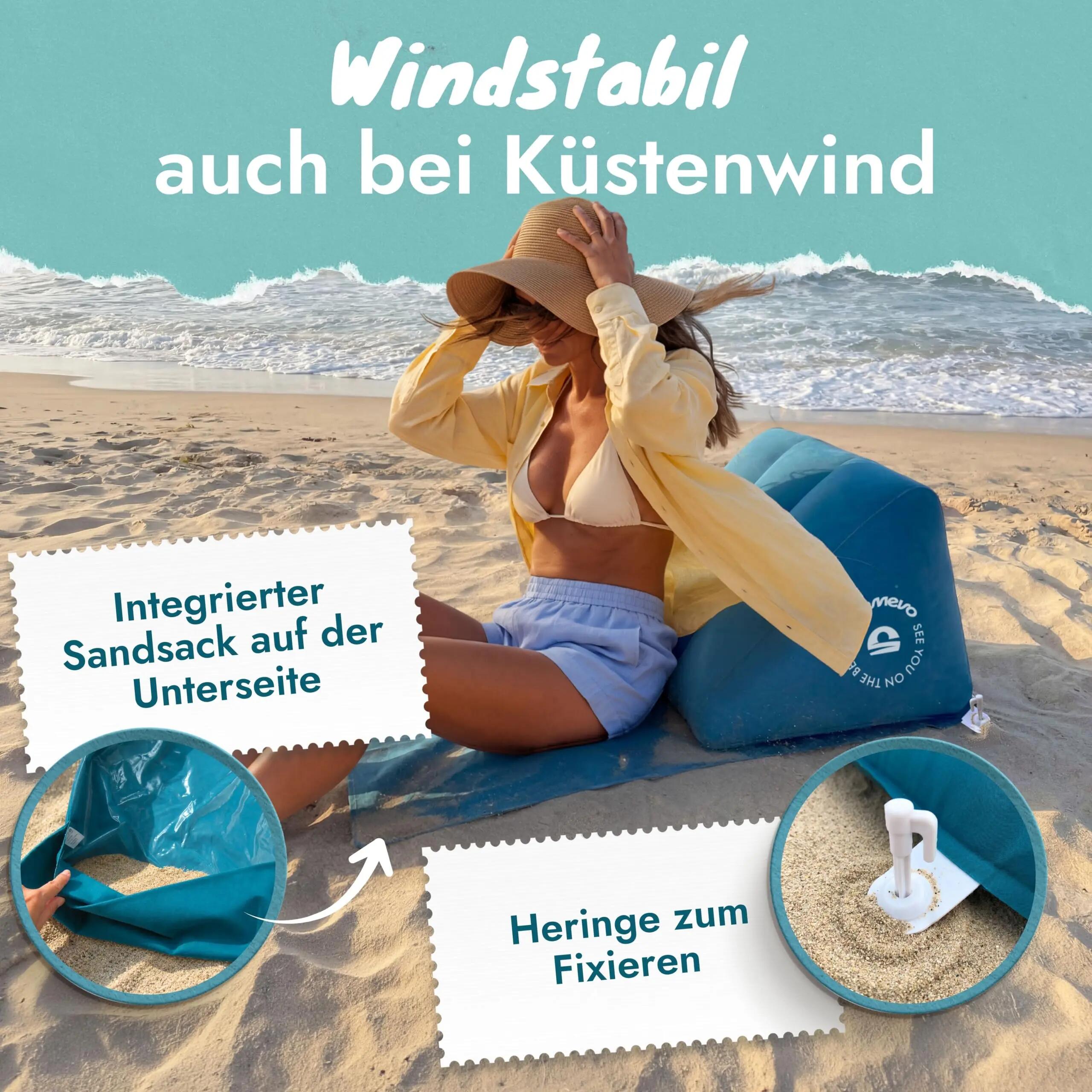 Beach Lounger aufblasbar, 2 Positionen, AirLounge, petrolblau 5/6