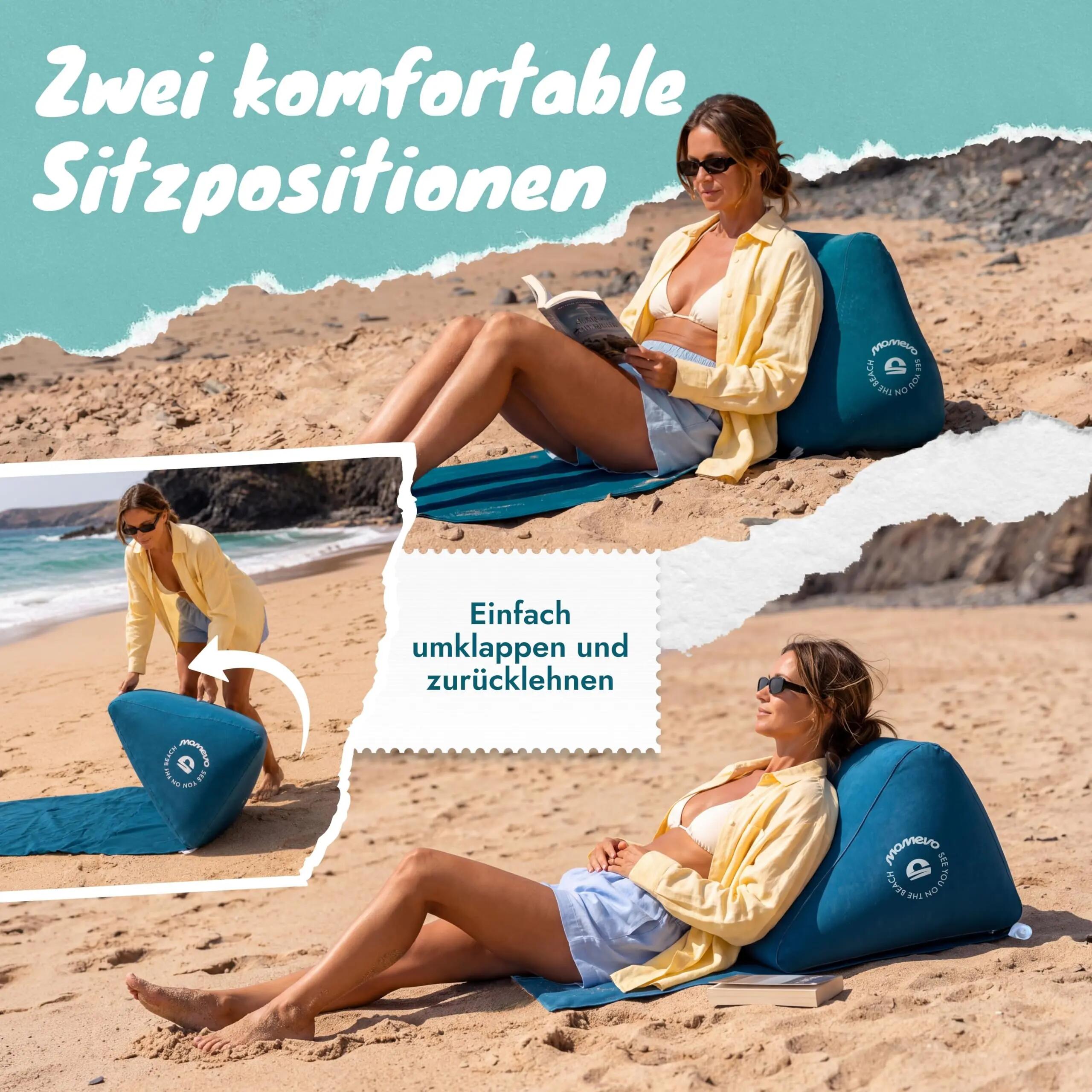 Beach Lounger aufblasbar, 2 Positionen, AirLounge, petrolblau 3/6