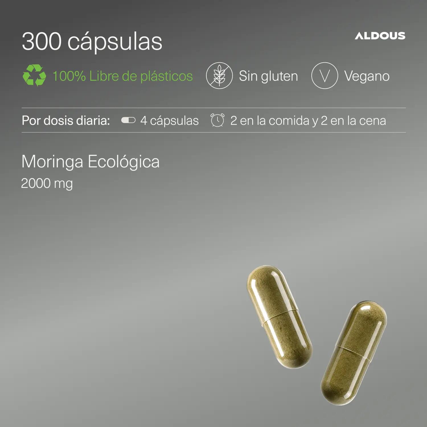 Moringa - 300 Capsule - Antiossidanti, Energia e Benessere 3/6