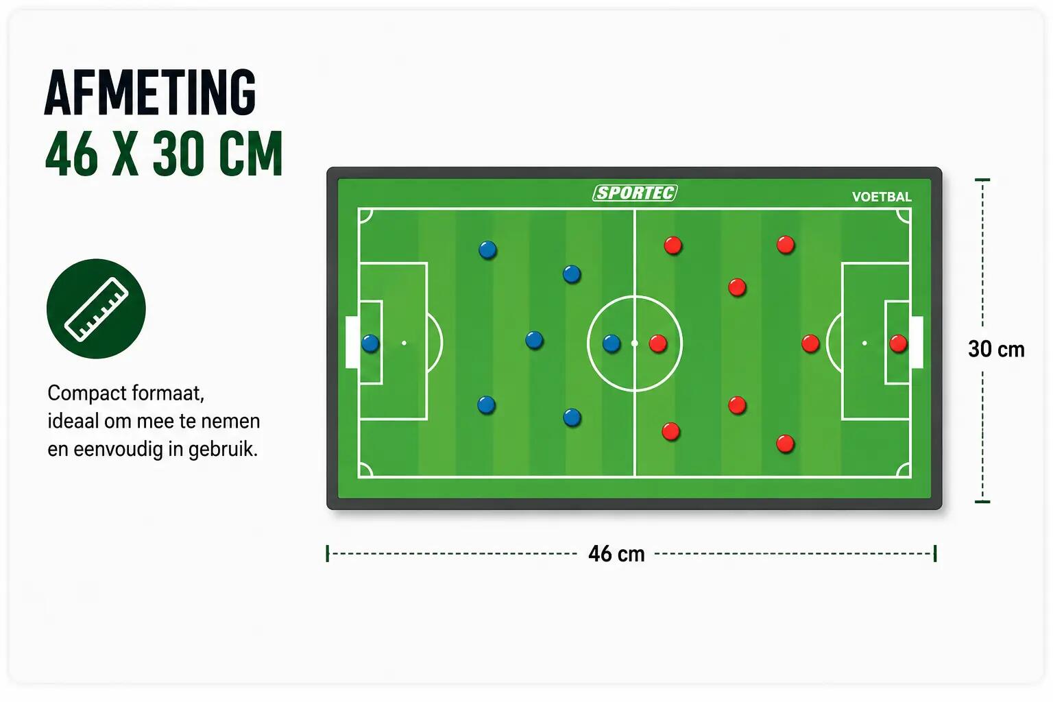 Sportec Magnetisch voetbalcoachbord - 46 x 30 cm 4/4