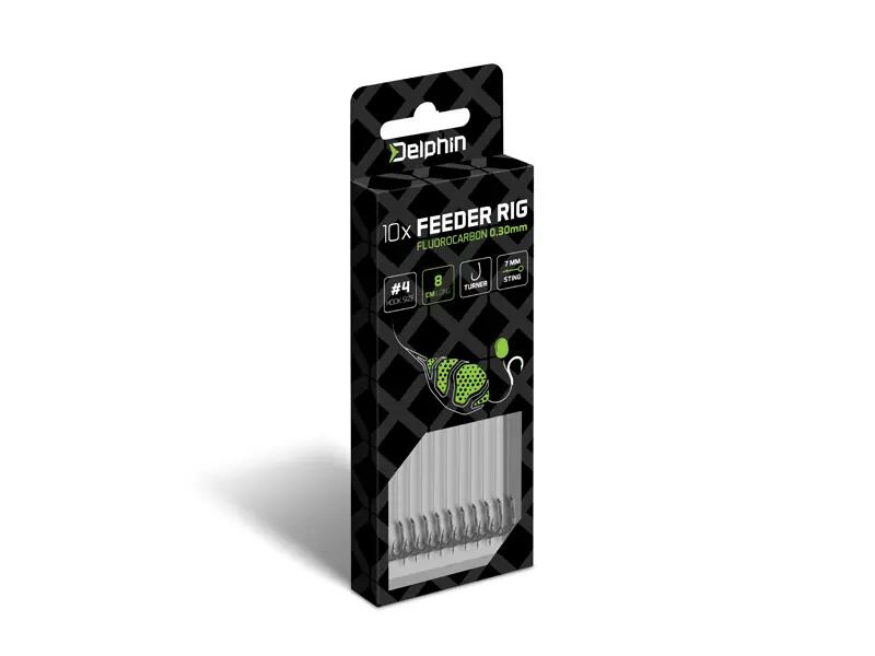 Terminale feeder Fluoro Sting / 10 pz | 12cm/0,22mm/Turner #8 5/6