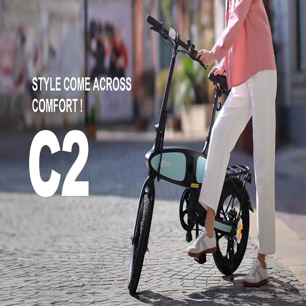 Bicicleta eléctrica plegable DYU C2, Batería 48V 7,5Ah, neumáticos 16 pulgadas 9/11