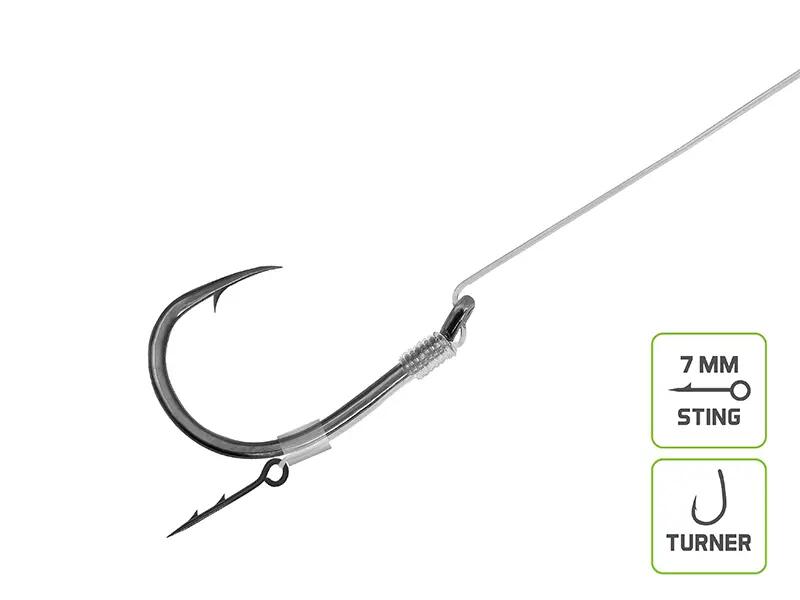 Terminale feeder Fluoro Sting / 10 pz | 12cm/0,22mm/Turner #8 2/6