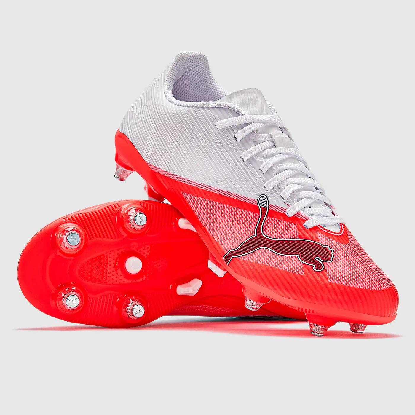 Crampons Puma Ultra 7 Play MxSG Blanc et rouge ultra 5/5