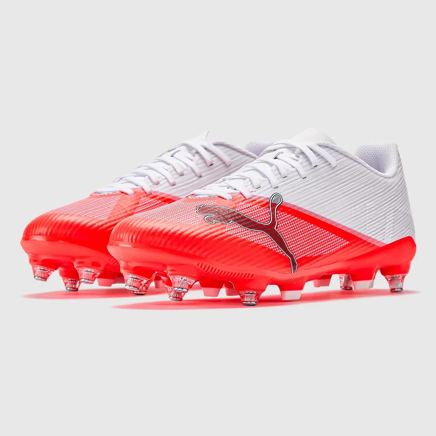 Crampons Puma Ultra 7 Play MxSG Blanc et rouge ultra 4/5