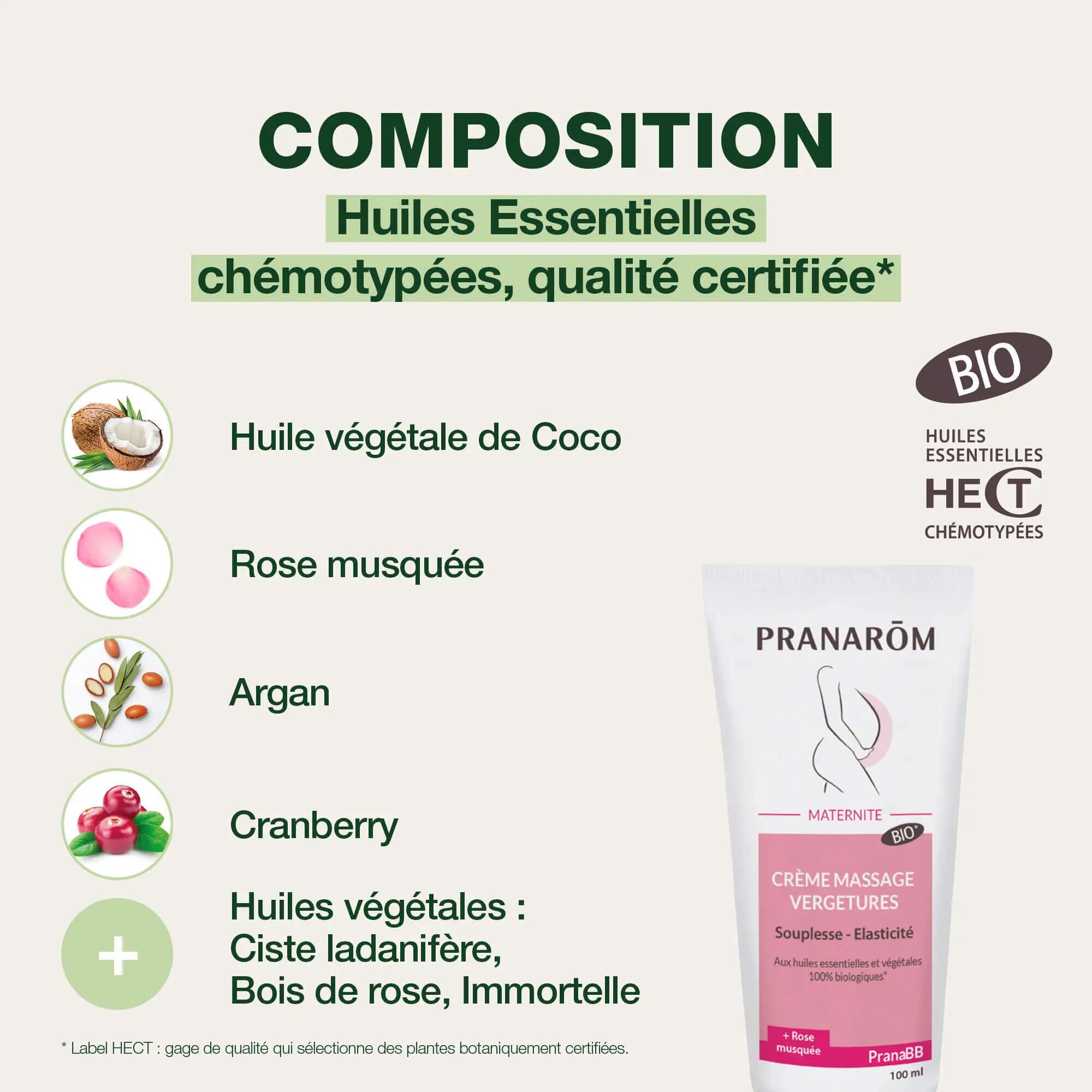 Crème de massage bio anti-vergetures - Maternité 3/5
