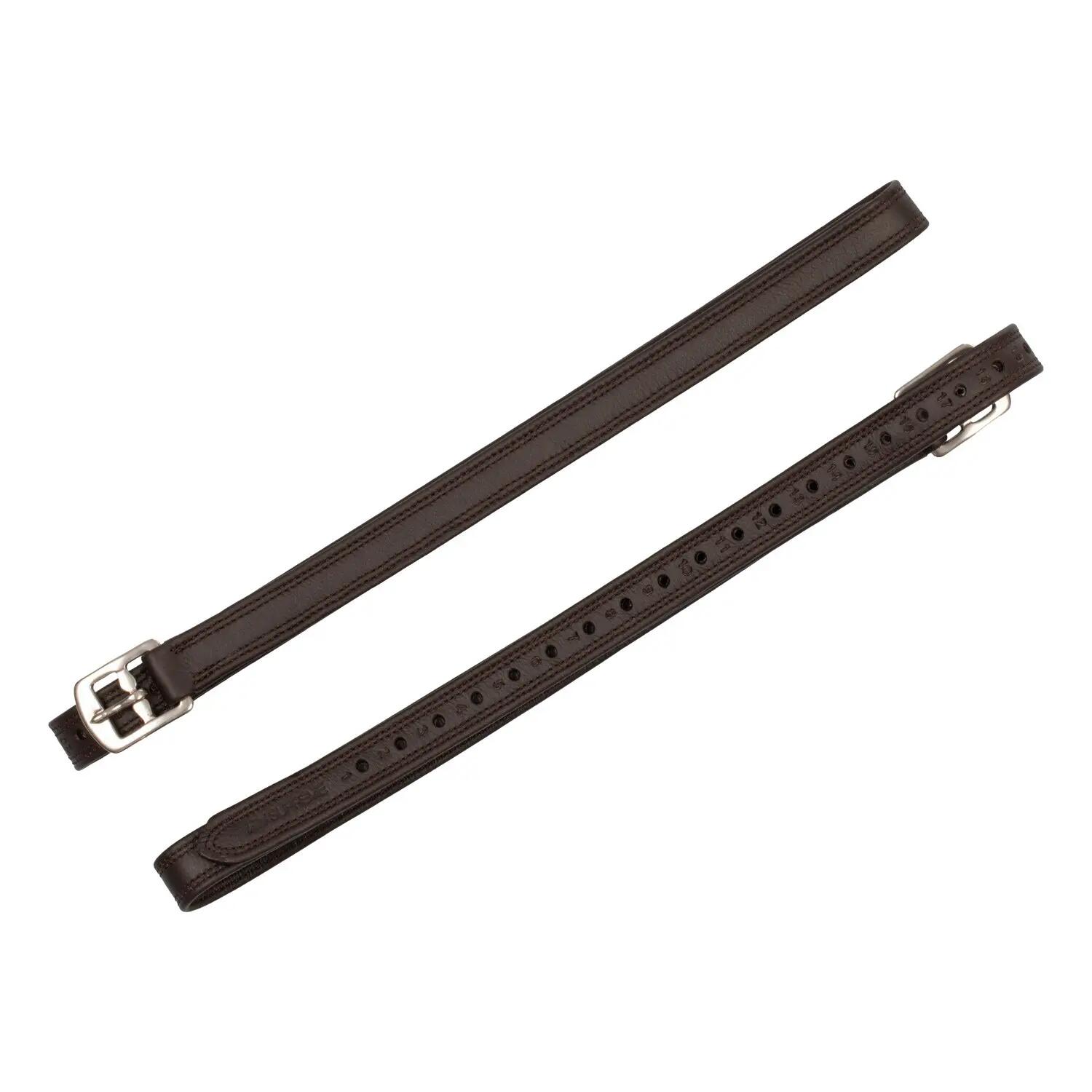 Couro para estribo macio revestido com fivela curva em aço inox e nylon 2/4