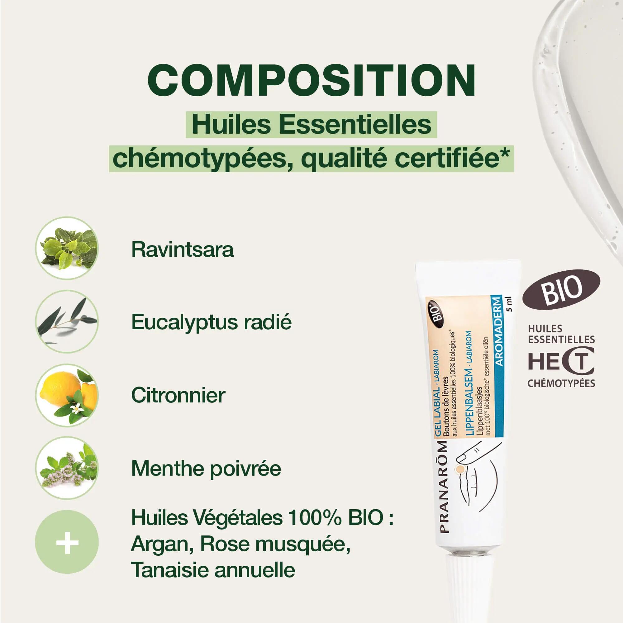 Gel labial apaisant bio - Format voyage 3/4