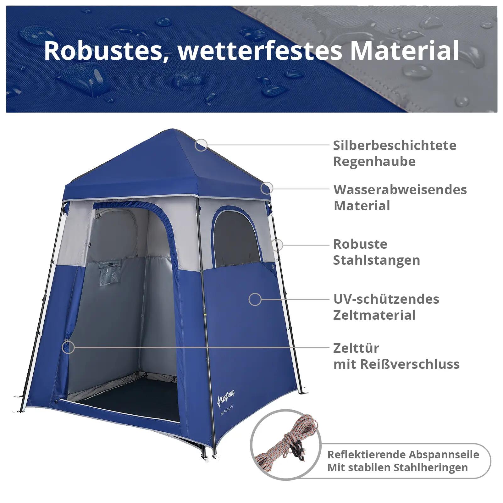 Tente de douche Marasusa Q Camping Tente vestiaire WC toilettes 2 personnes 5/7