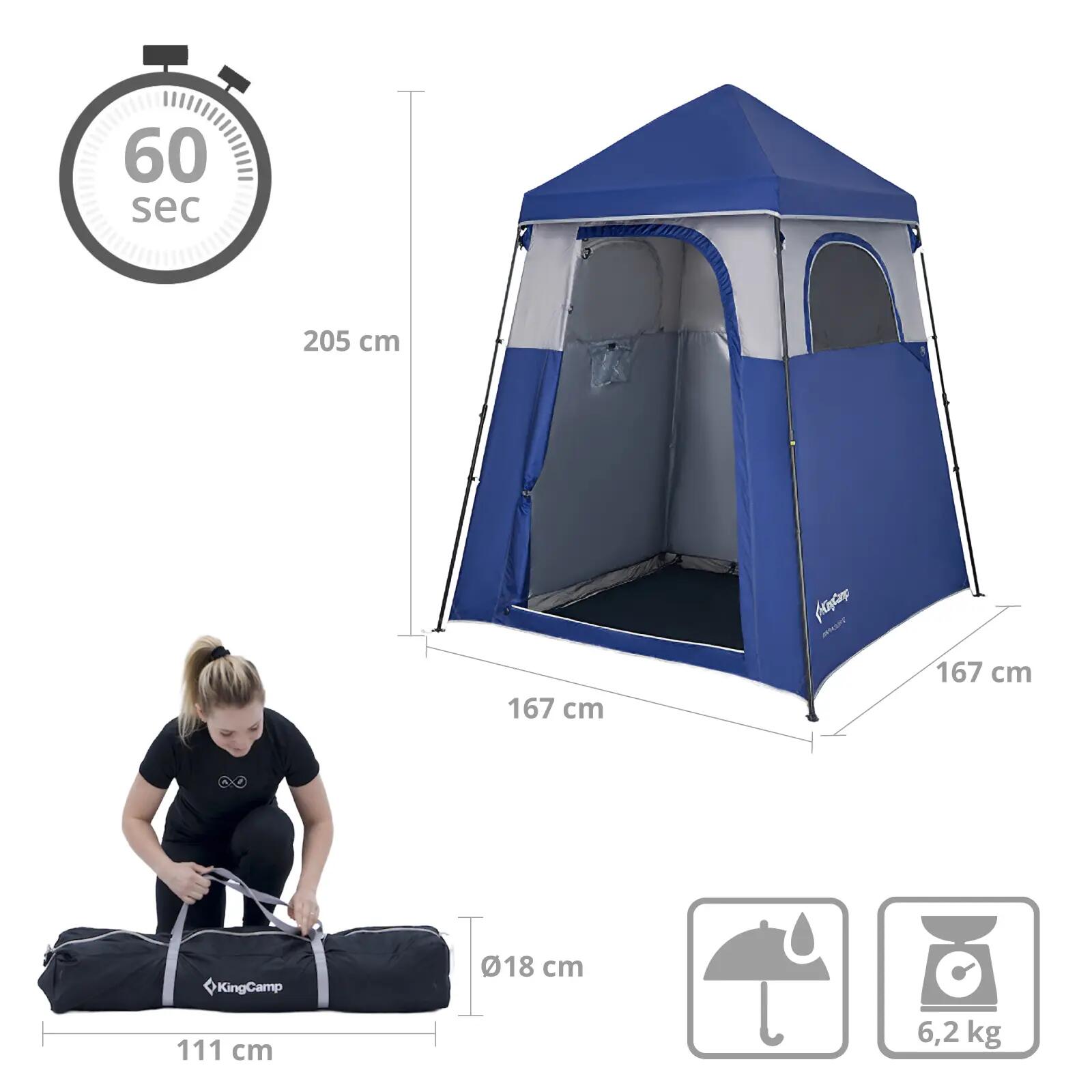 Tente de douche Marasusa Q Camping Tente vestiaire WC toilettes 2 personnes 2/7