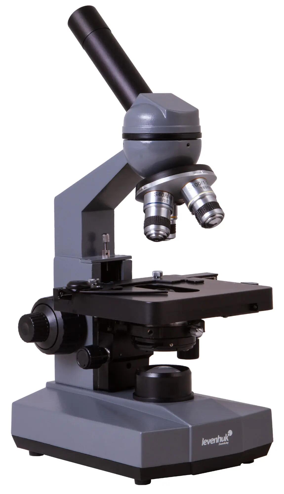 Microscopio da laboratorio monoculare - 40–1600x - Levenhuk 320 PLUS - Nero 3/6