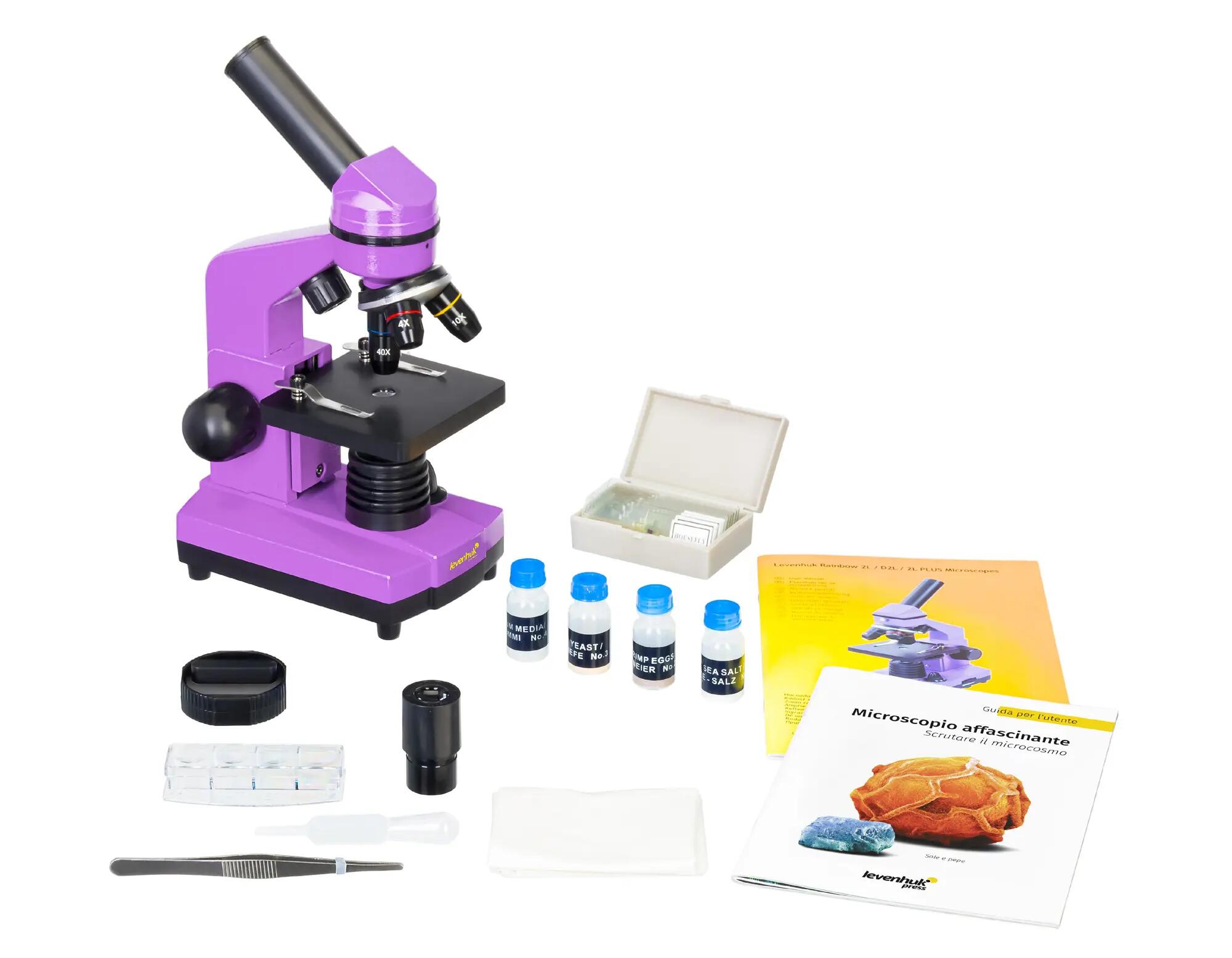 Microscopio - Birdwatching - 4–40×, 3 oculari - Levenhuk Rainbow 2L - Nero 4/6