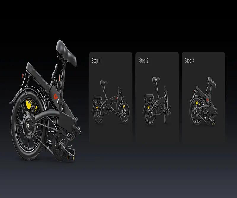 Bicicleta elétrica dobrável DYU A1F Pro, Bateria 36V 7,5 Ah, pneus 16 polegadas 7/8