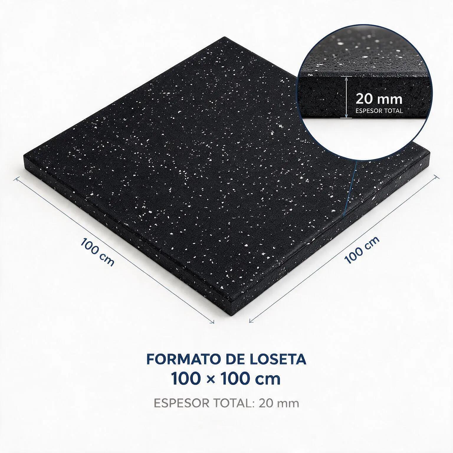 Arquiservi - Loseta de caucho ArquiPro con 10% EPDM blanco 1x1m x 20mm (1 m²) 3/7