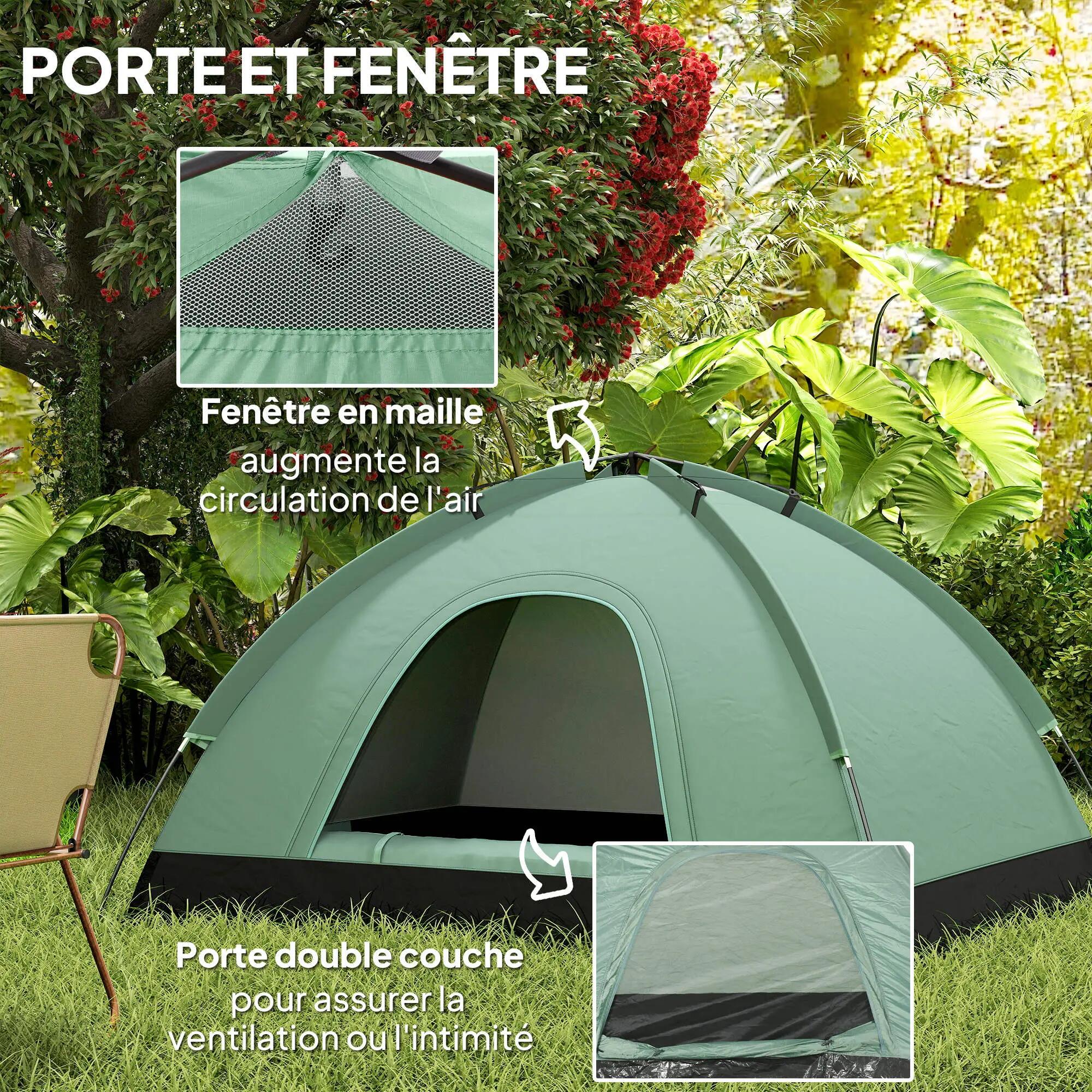 Tente dôme - Camping - 2 places, légère camouflage - Vert 6/6