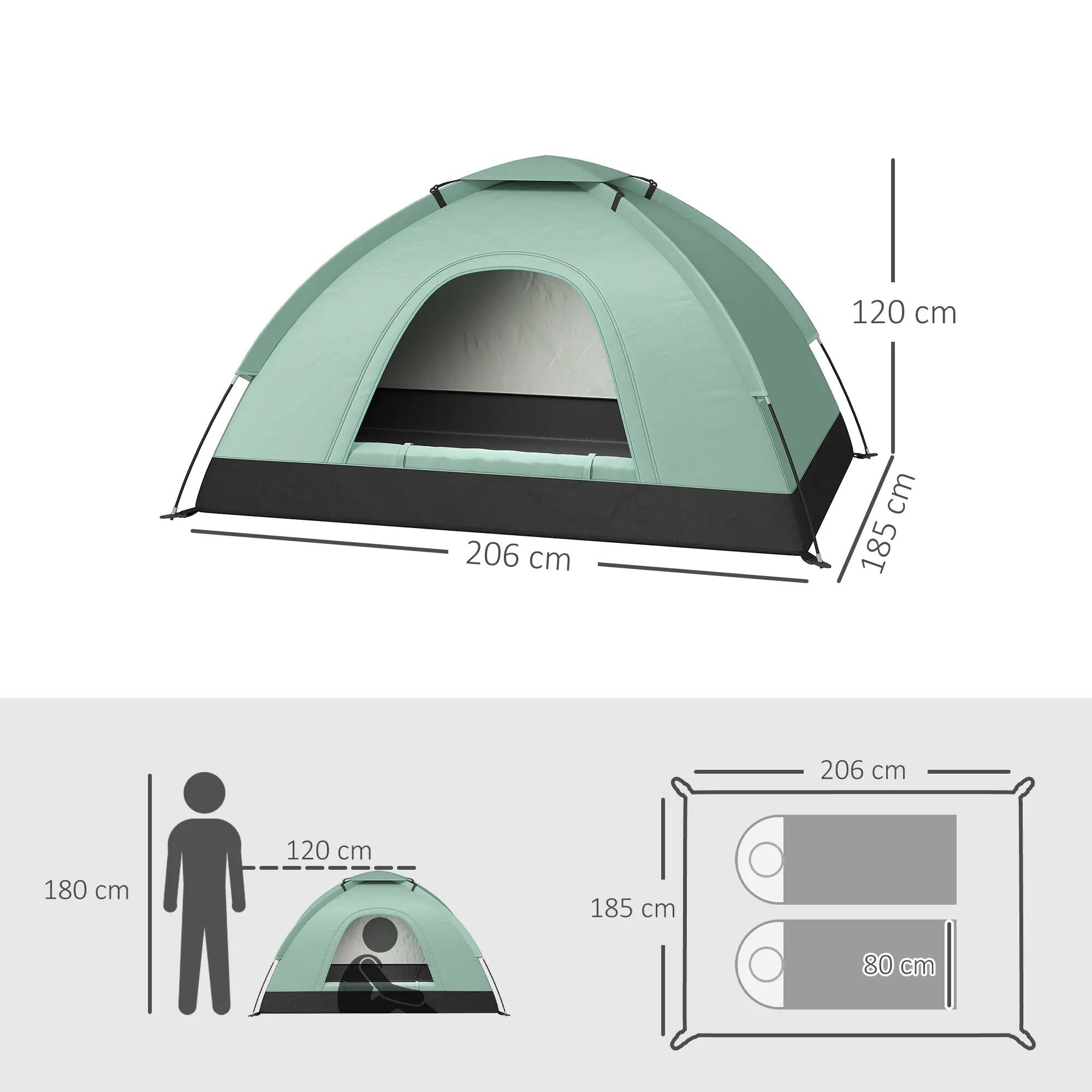 Tente dôme - Camping - 2 places, légère camouflage - Vert 5/6
