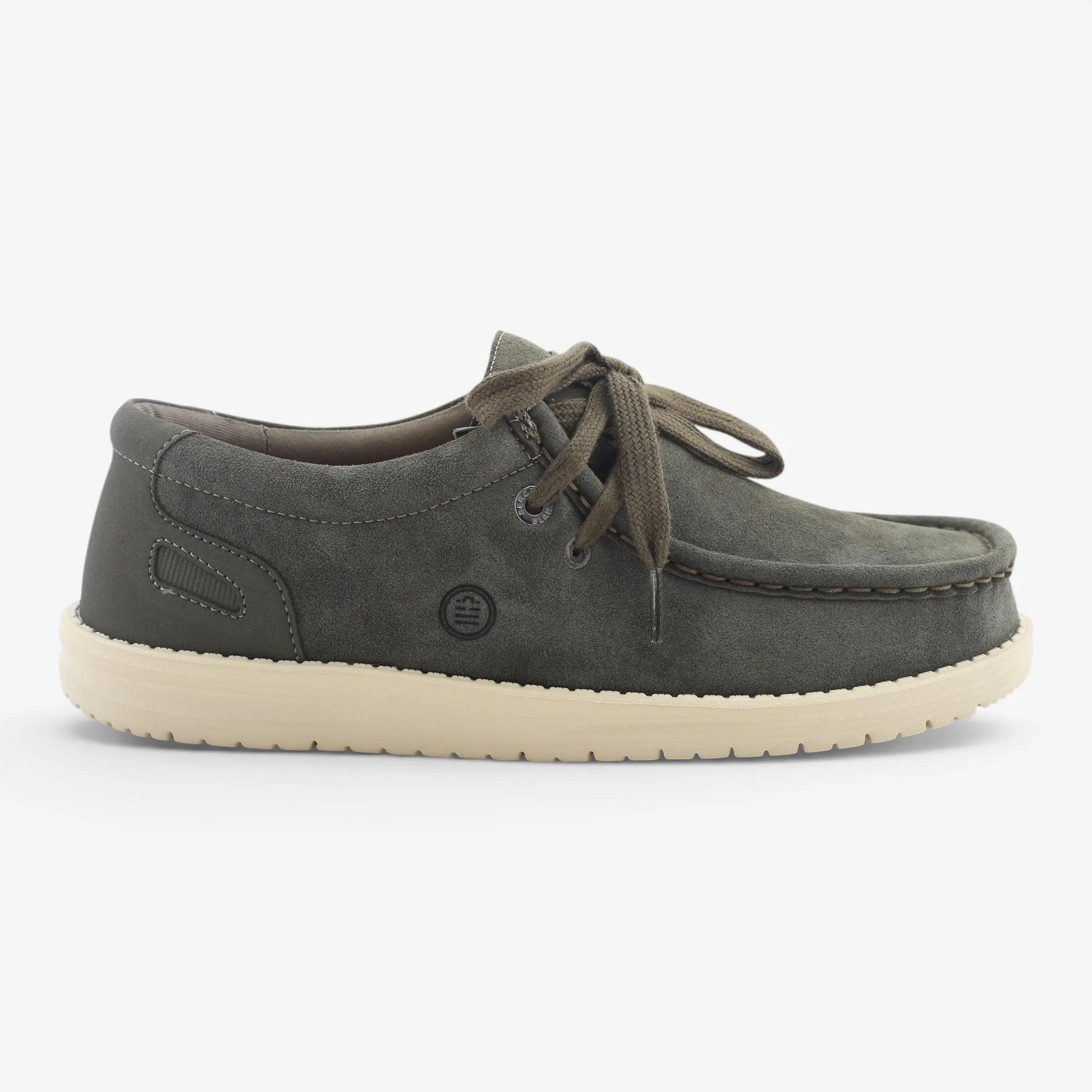 Chaussures bateau Saint Jean en suède vert kaki SBPLAY 2/4