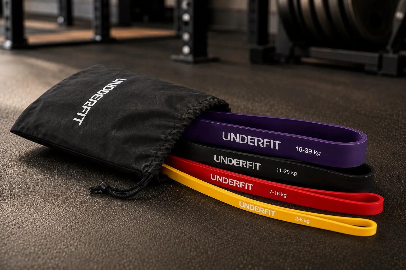 Gumy do podciągania zestaw 4 szt. z uchwytem do drzwi UNDERFIT Power Band 8/8