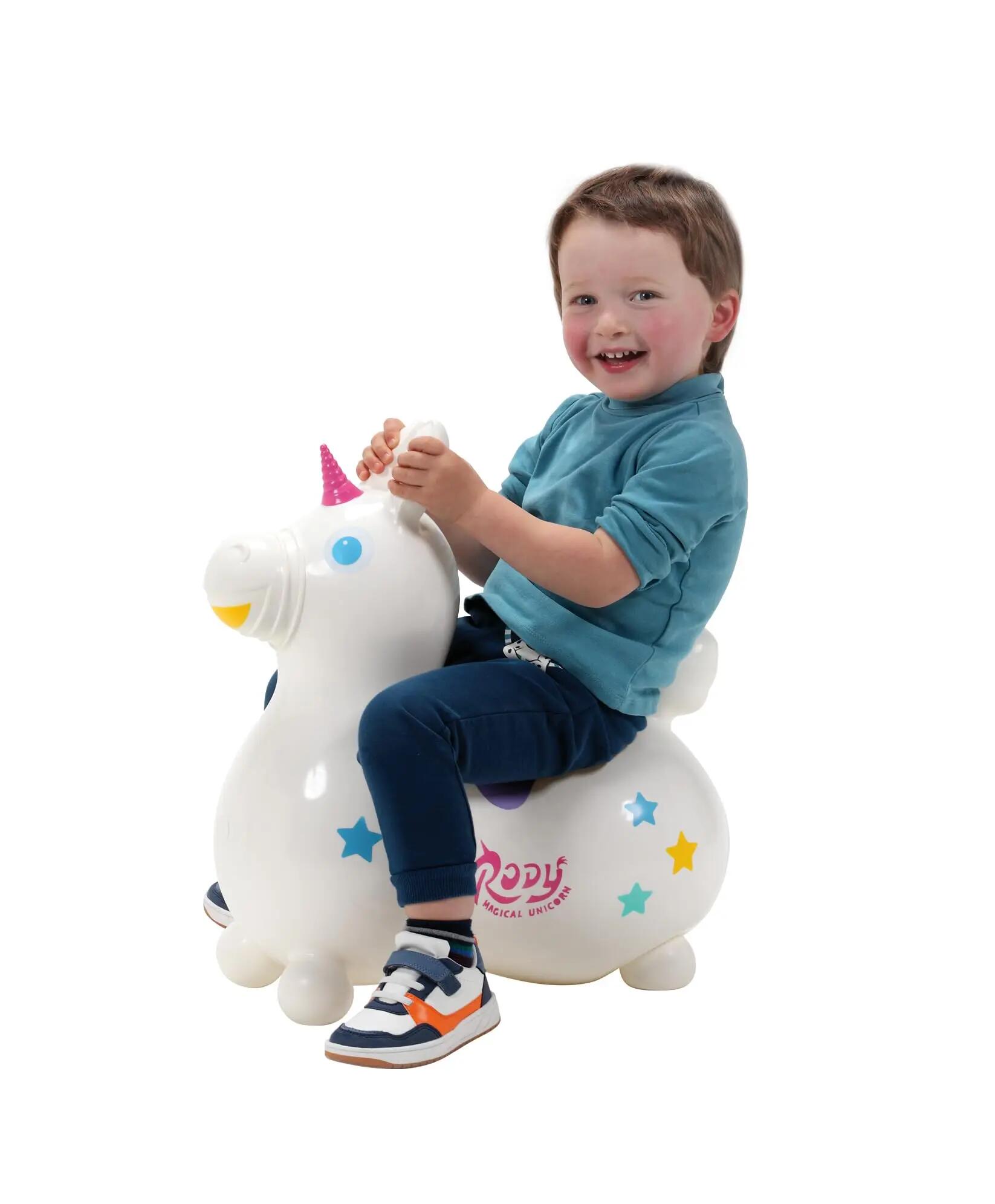 Gymnic Rody Magical Unicorn Unicorno gonfiabile cavalcabile grigio argento 2/7
