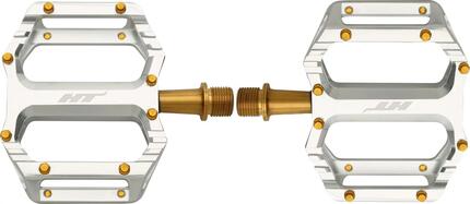 Paar platte pedalen HT Components AR09T Zilver/Goud