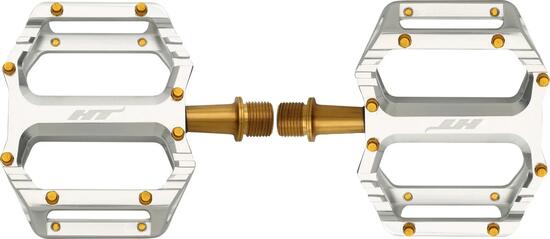 Paar platte pedalen HT Components AR09T Zilver/Goud
