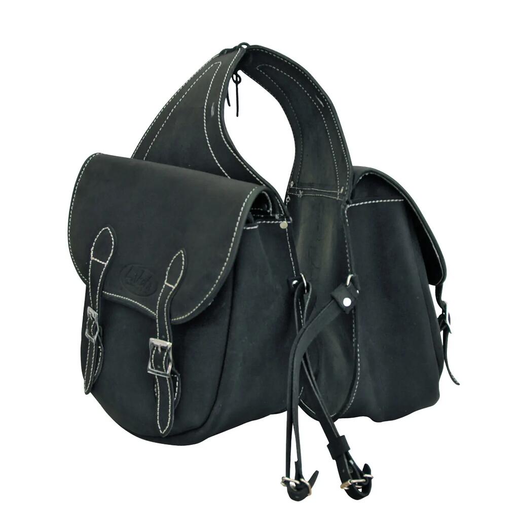 Suede leather satchel 2 pockets