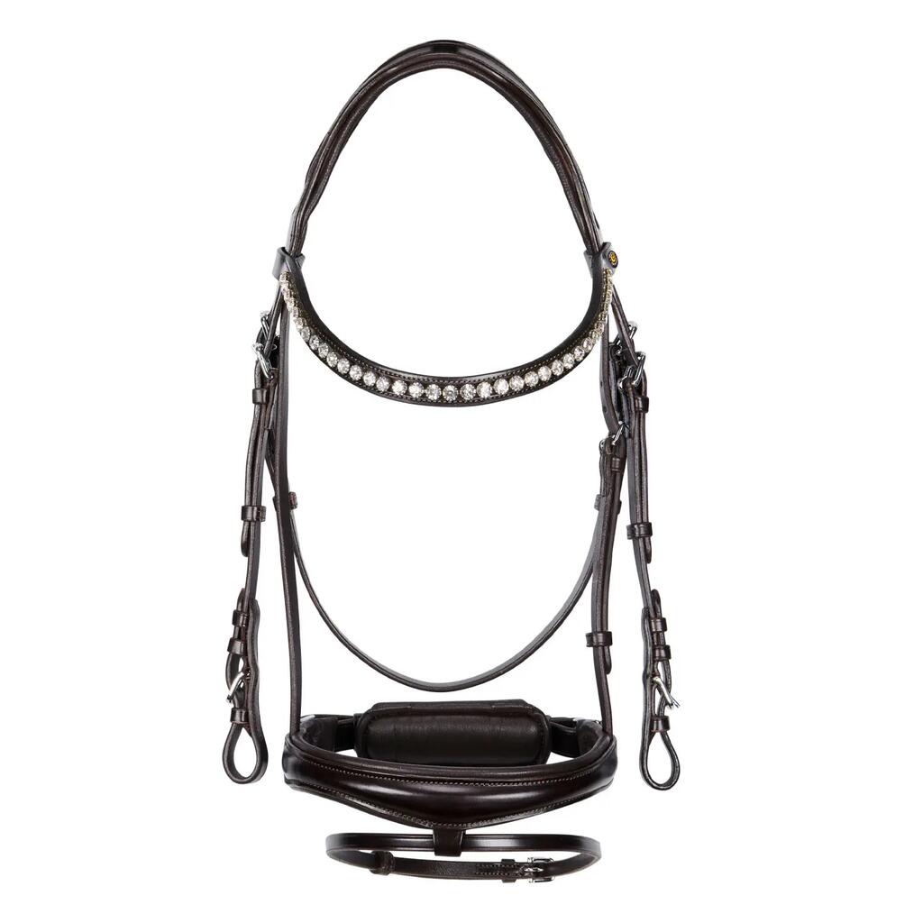English leather headstall with new rhinestones